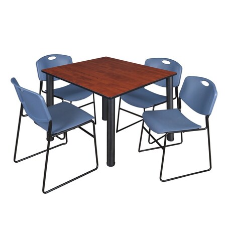 Regency Kee Square Table & Chair Set, Wood, Metal, Polypropylene Top TB4848CHBPBK44BE